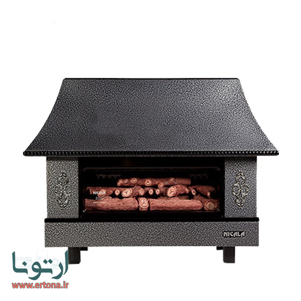 بخاری گازی نیک کالا مدل شومینه زرین MC28 مشکی