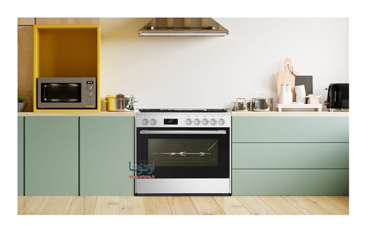 اجاق گاز 5 شعله فر دار اسنوا نما استیل آدرینا کلاسیک مدل SGC5-3101N