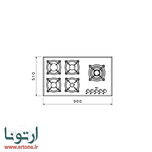 اجاق شیشه‌ای  بیمکث مدل 5097 سفید