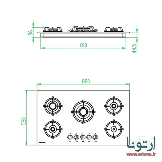 اجاق گاز کن مدل منسا