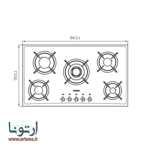 اجاق گاز استیل البرز مدل G5954