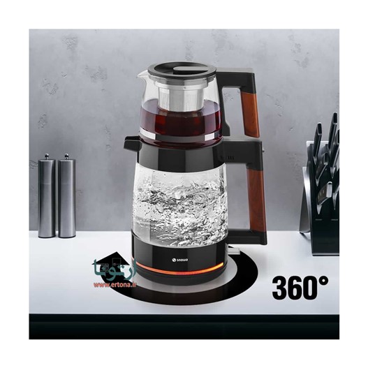 چای ساز شیشه ای اسنوا سری Lux مدل STM-GS1650BK