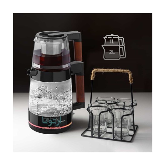 چای ساز شیشه ای اسنوا سری Lux مدل STM-GS1650BK